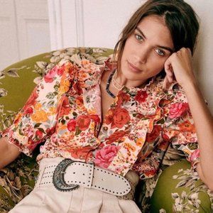 Sezane Floral Blouse - Size 36